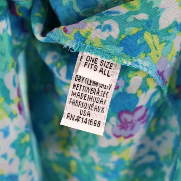 Ramy Brook St. Tropez Blue Water Floral Sleeveless Coverup Tunic Dress OS NEW - Picture 8 of 8